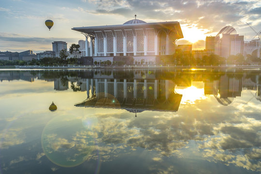 Masjid Tuanku Mizan Zainal Abidin during sunrise at Putrajaya, Malaysia.