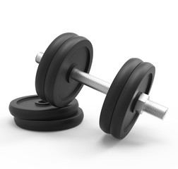 Fototapeta na wymiar dumbbell isolated on white background with clipping path 3d rend