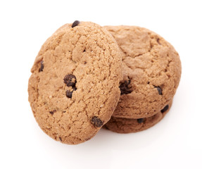 oat cookies on white background