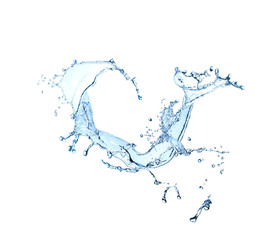 Fototapeta premium blue water splash isolated on white background