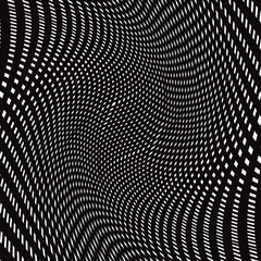 Optical illusion, moire vector background, abstract lined monoch