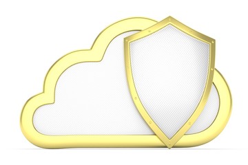 cloud and shield, cloud security concept