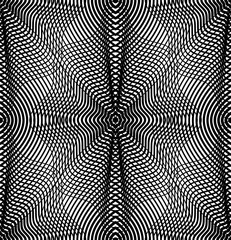 Vector monochrome stripy endless pattern, art continuous geometr