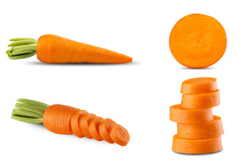 Fresh Carrot Set On White Background