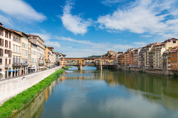 Fototapeta na wymiar Ponte Santa Trinita bridge over the Arno River, Florence