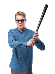angry young-man baseball bat