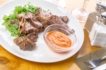 Beef slices with sauce