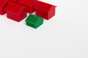 miniature houses ,toy houses on white background