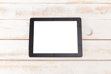 top view of working place elements