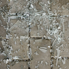 Broken glass pieces