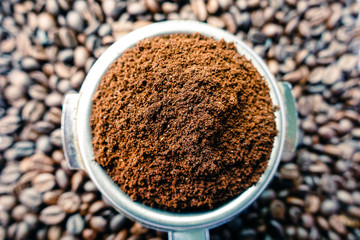 Close up of coffee beans background
