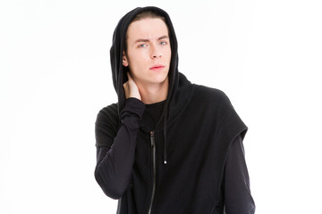Portrait of a casual man in hood
