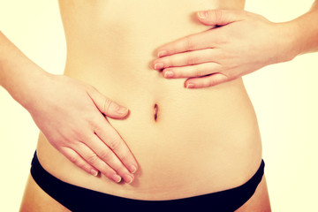 Beautiful woman's belly.