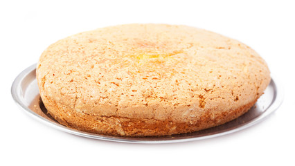sponge cake isolated on a white background