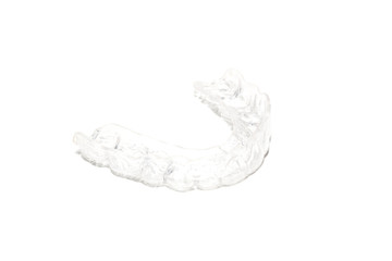 Close-up individual tooth tray, Orthodontic. Invisible braces