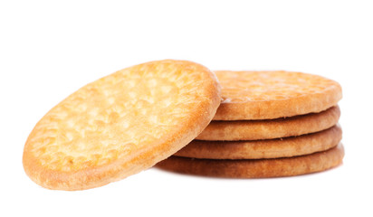 tower of biscuits isolated on a white background