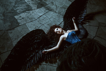 Angel with black wings