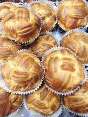 closed up bread in bakery shop