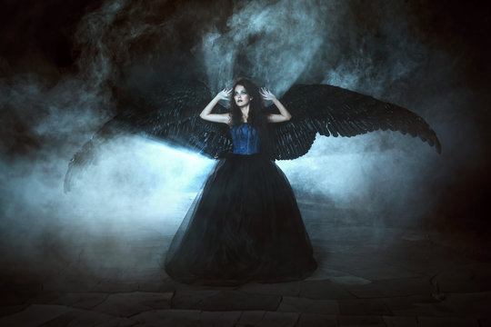 Angel with black wings