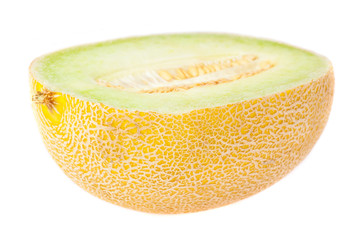half melon front on a white background