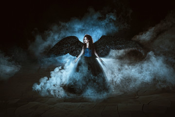 Angel with black wings
