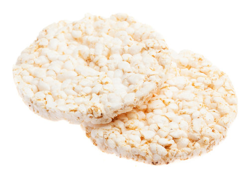 puffed rice snack on a white background