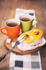 cake with tea