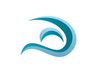 Fototapeta na wymiar D Letter Wave Logo