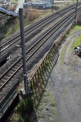 羽越本線の線路（複線）／山形県の庄内地方で羽越本線の線路（複線）を撮影した、ローカルイメージの写真です。