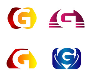 Set of letter G logo icons design template elements. Collection of vector signs
