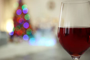 Foto op Plexiglas Glass of red wine on blurred background © Africa Studio