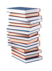 books pile isolated on white background