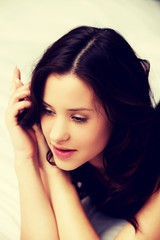 Naklejka premium Woman wearing beautiful dress.