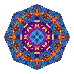 Vector Beautiful Deco Colored contour Mandala