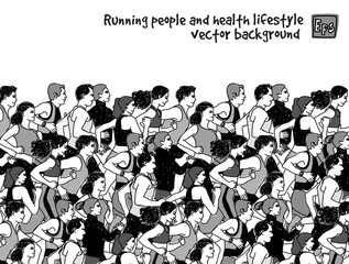 Sport group people run and sky black