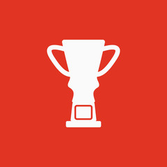 The trophy cup icon. Champion symbol. Flat