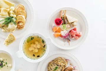 Keuken spatwand met foto set of different dishes © Maksim Shebeko