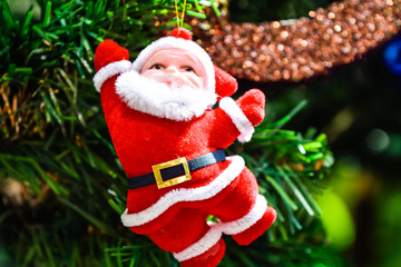 Decorated Christmas tree closeup