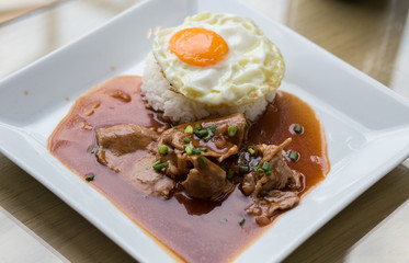 B.B.Q  Pork Fried egg