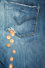 Hole in a pocket money loss concept