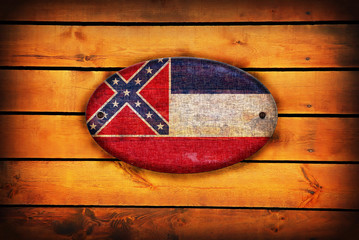 Wooden Mississippi flag.