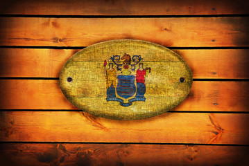 Wooden New Jersey flag.