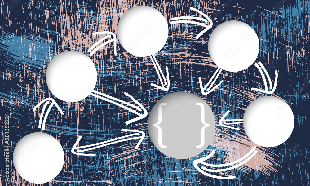 Poster vector scratched background and circular boxes for your text and