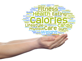 Conceptual health word cloud isolated