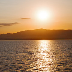 in santorini hill    greece sunset and the sky mediterranean red