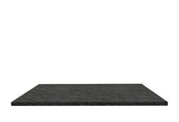 Empty top of stone slate table or counter isolated on white background. For product display