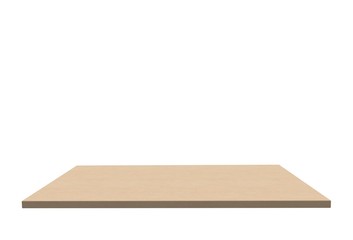 Empty top of sandstone table or counter isolated on white background. For product display