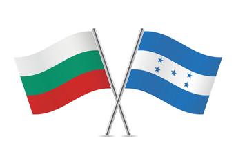 Bulgarian and Honduras flags. Vector illustration.