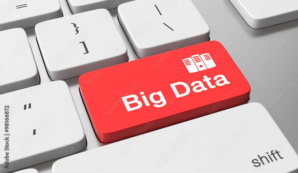 Poster big data text on keyboard button