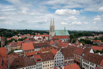 Goerlitz old town, from above. parish Church St. Peter und Paul (Görlitz)